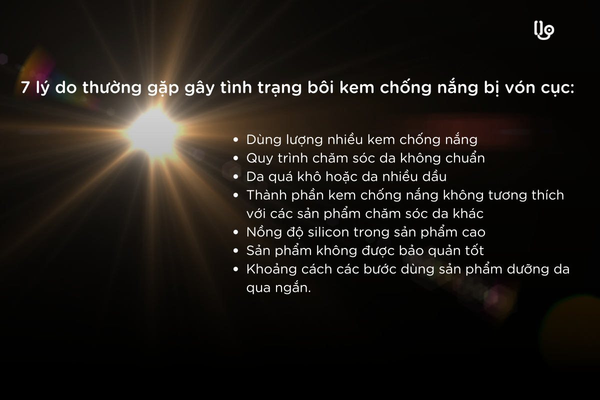 Bôi kem chống nắng bị vón cục